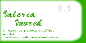 valeria vavrek business card